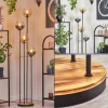 Koyoto Lampadaire 30 cm Bois clair, Noir, 4 lumières