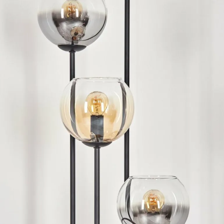 Koyoto Lampadaire 30 cm Bois clair, Noir, 4 lumières