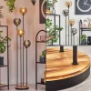 Koyoto Lampadaire 30 cm Bois clair, Noir, 4 lumières
