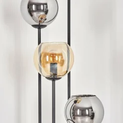 Koyoto Lampadaire 30 cm Bois clair, Noir, 4 lumières