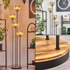 Koyoto Lampadaire 30 cm Bois clair, Noir, 4 lumières