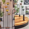 Koyoto Lampadaire 30 cm Bois clair, Noir, 4 lumières