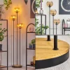 Koyoto Lampadaire 30 cm Bois foncé, Noir, 3 lumières