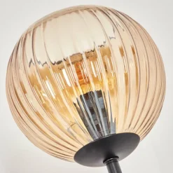 Koyoto Lampadaire 30 cm Bois foncé, Noir, 3 lumières