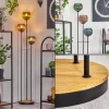 Koyoto Lampadaire 30 cm Bois foncé, Noir, 3 lumières
