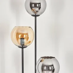 Koyoto Lampadaire 30 cm Bois clair, Noir, 3 lumières