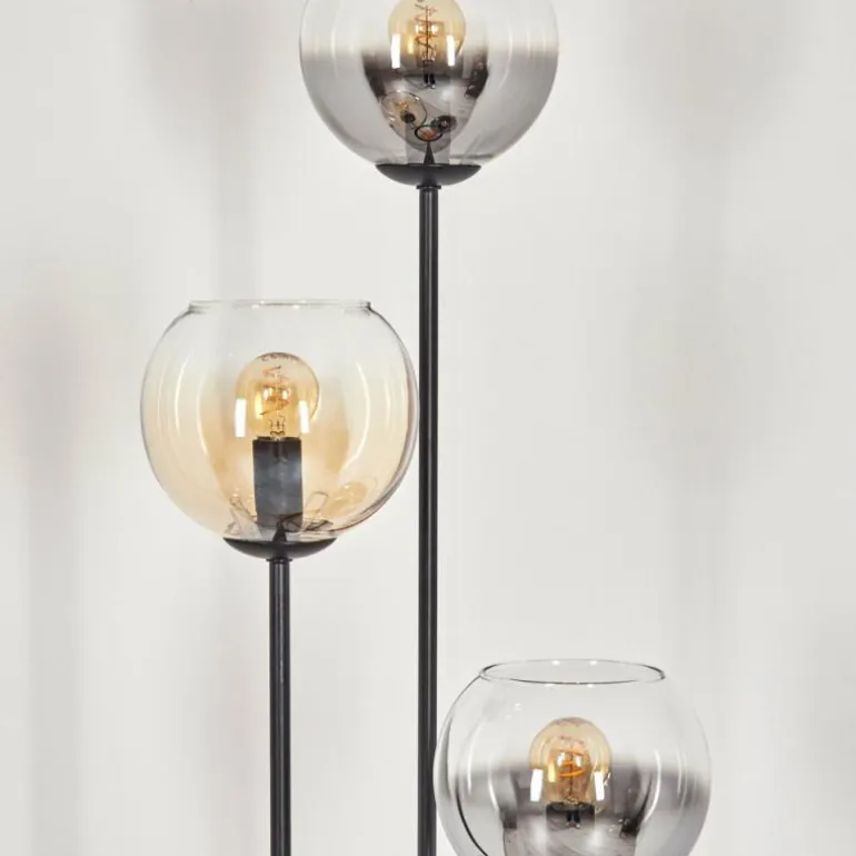 Koyoto Lampadaire 30 cm Bois clair, Noir, 3 lumières