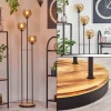 Koyoto Lampadaire 25 cm Bois clair, Noir, 3 lumières