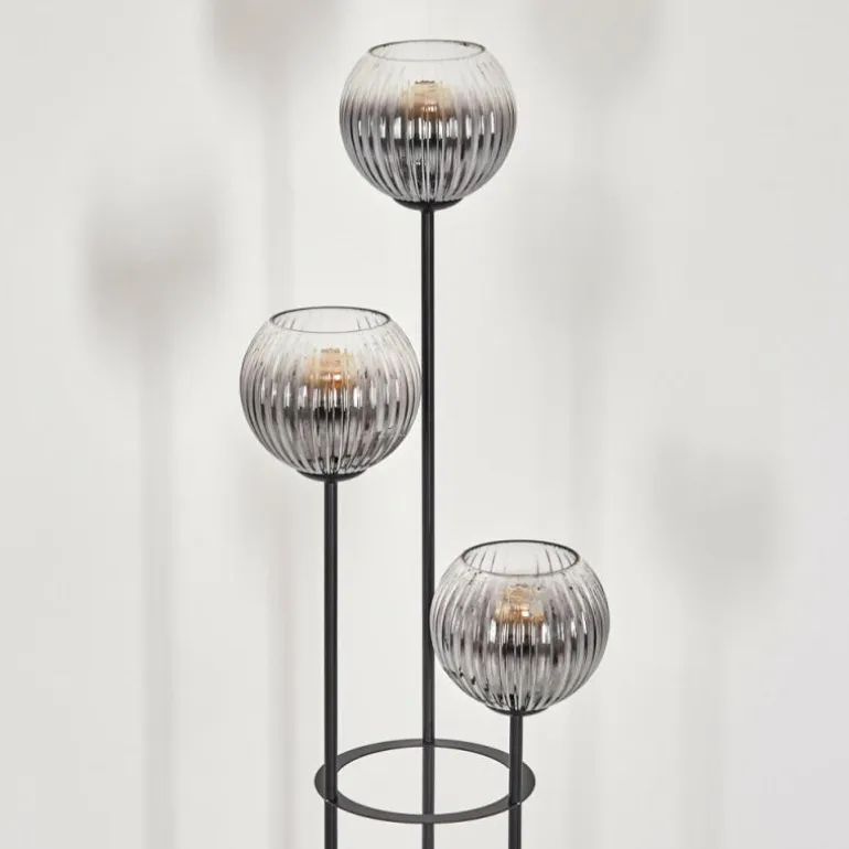 Koyoto Lampadaire 30 cm Bois clair, Noir, 3 lumières
