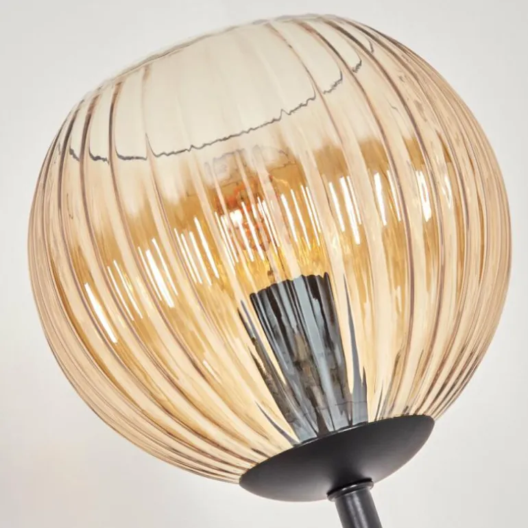 Koyoto Lampadaire 30 cm Bois foncé, Noir, 4 lumières