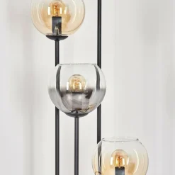 Koyoto Lampadaire 30 cm Bois foncé, Noir, 4 lumières