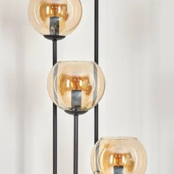 Koyoto Lampadaire 30 cm Bois foncé, Noir, 4 lumières