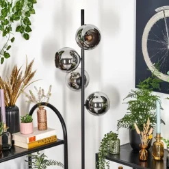 Koyoto Lampadaire 31 cm Chrome, Fumé, 4 lumières