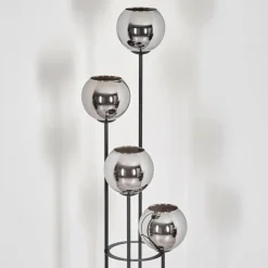 Koyoto Lampadaire 30 cm Chrome, Fumé, 4 lumières