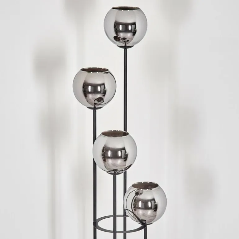 Koyoto Lampadaire 30 cm Chrome, Fumé, 4 lumières