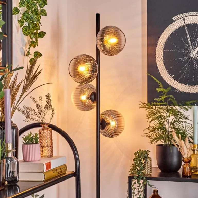 Koyoto Lampadaire 31 cm Clair, Fumé, 4 lumières
