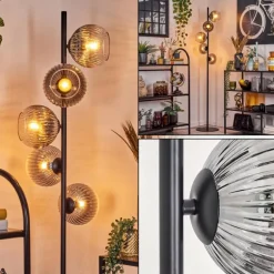 Koyoto Lampadaire 33 cm Clair, Fumé, 5 lumières