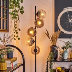 Koyoto Lampadaire 33 cm Clair, Fumé, 5 lumières