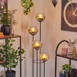 Koyoto Lampadaire 30 cm Clair, Fumé, 4 lumières