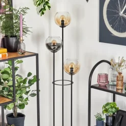 Koyoto Lampadaire 30 cm Noir, 3 lumières