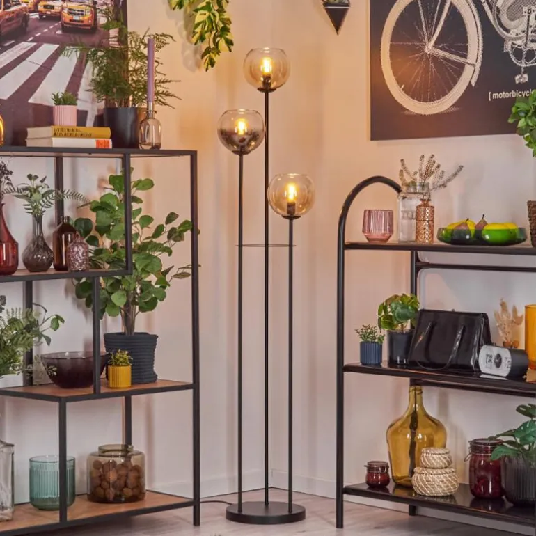 Koyoto Lampadaire 30 cm Noir, 3 lumières