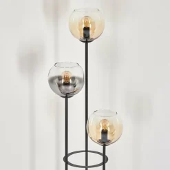 Koyoto Lampadaire 30 cm Noir, 3 lumières