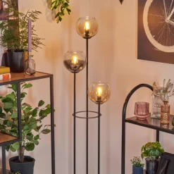 Koyoto Lampadaire 30 cm Noir, 3 lumières