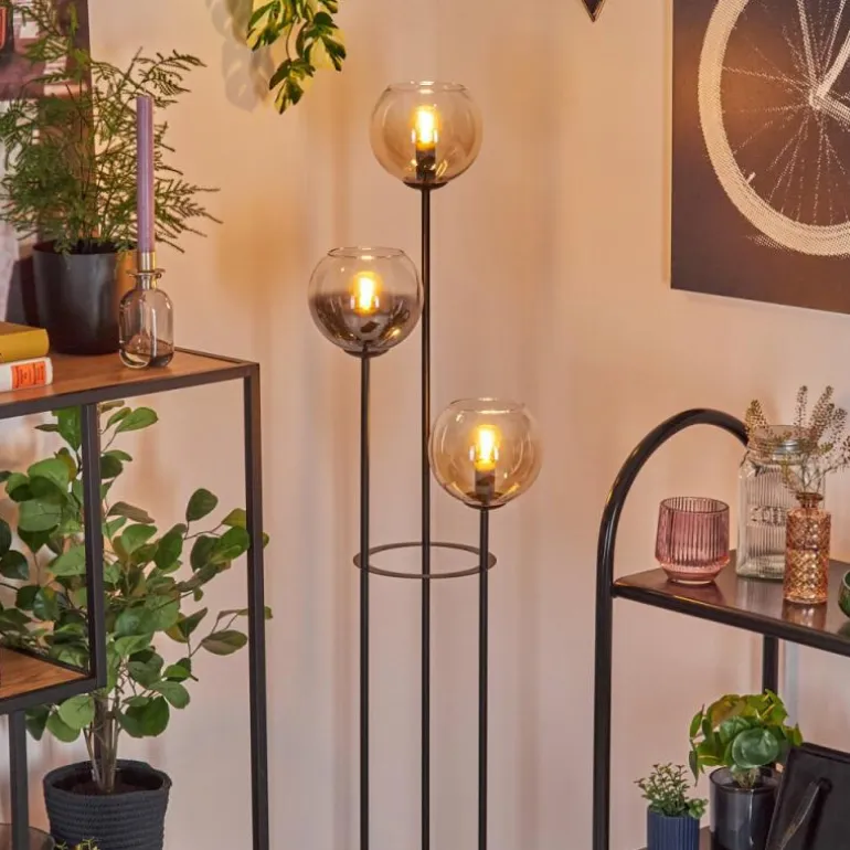 Koyoto Lampadaire 30 cm Noir, 3 lumières