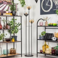 Koyoto Lampadaire 30 cm Noir, 3 lumières