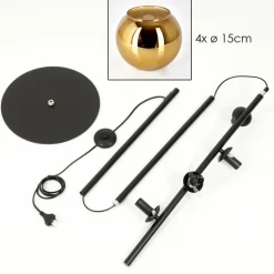 Koyoto Lampadaire 31 cm Or, 4 lumières