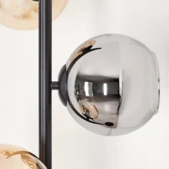 Koyoto Lampadaire Ambre, Chrome, Fumé, 3 lumières