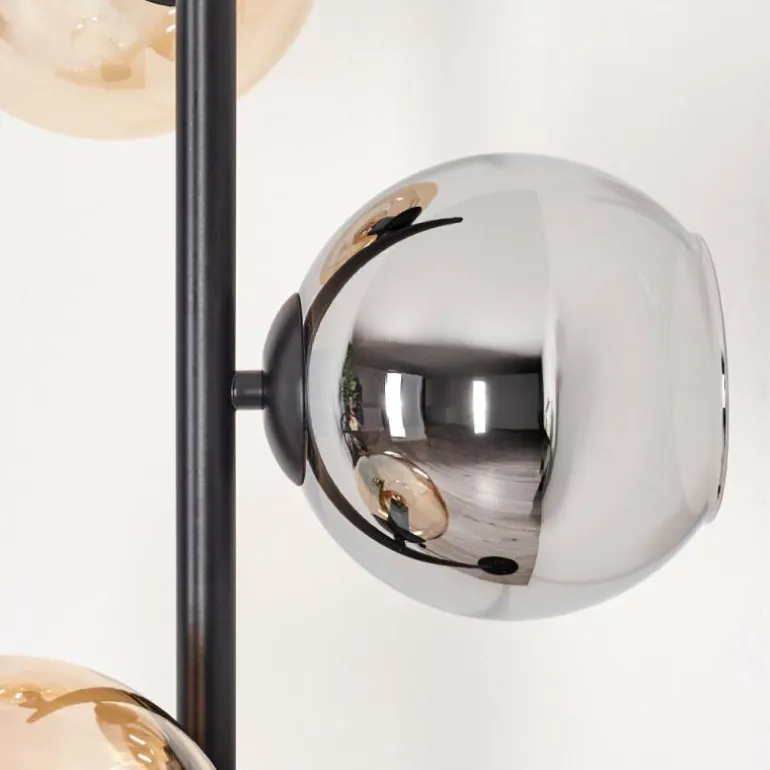 Koyoto Lampadaire Ambre, Chrome, Fumé, 3 lumières