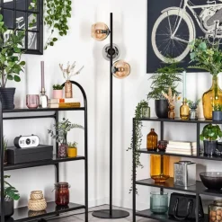 Koyoto Lampadaire Ambre, Chrome, Fumé, 3 lumières