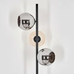 Koyoto Lampadaire Ambre, Chrome, Fumé, 3 lumières