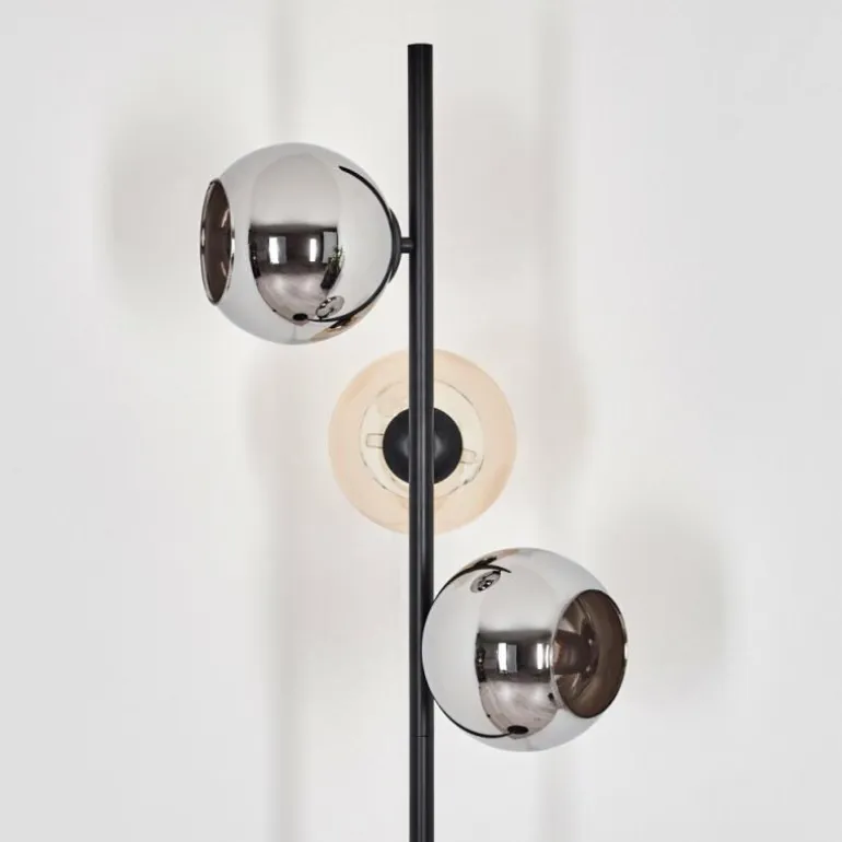 Koyoto Lampadaire Ambre, Chrome, Fumé, 3 lumières