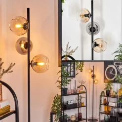 Koyoto Lampadaire Ambre, Clair, Fumé, 3 lumières