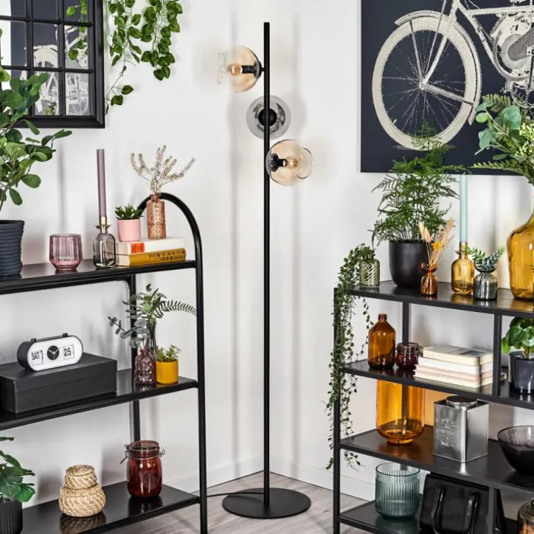 Koyoto Lampadaire Ambre, Clair, Fumé, 3 lumières