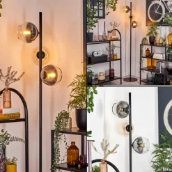 Koyoto Lampadaire Ambre, Clair, Fumé, 3 lumières