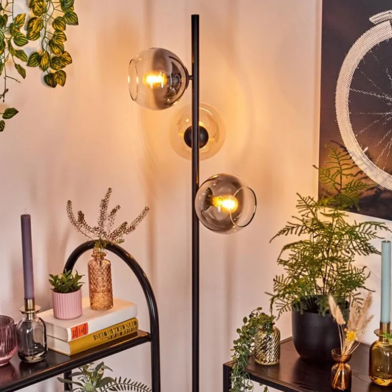 Koyoto Lampadaire Ambre, Clair, Fumé, 3 lumières