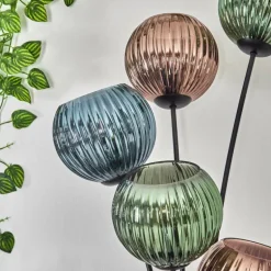 Koyoto Lampadaire Bleu, Vert, Cuivré, 5 lumières