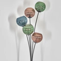 Koyoto Lampadaire Bleu, Vert, Cuivré, 5 lumières