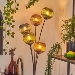 Koyoto Lampadaire Bleu, Vert, Cuivré, 5 lumières