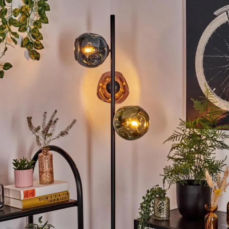 Koyoto Lampadaire Bleu, Vert, Cuivré, 3 lumières