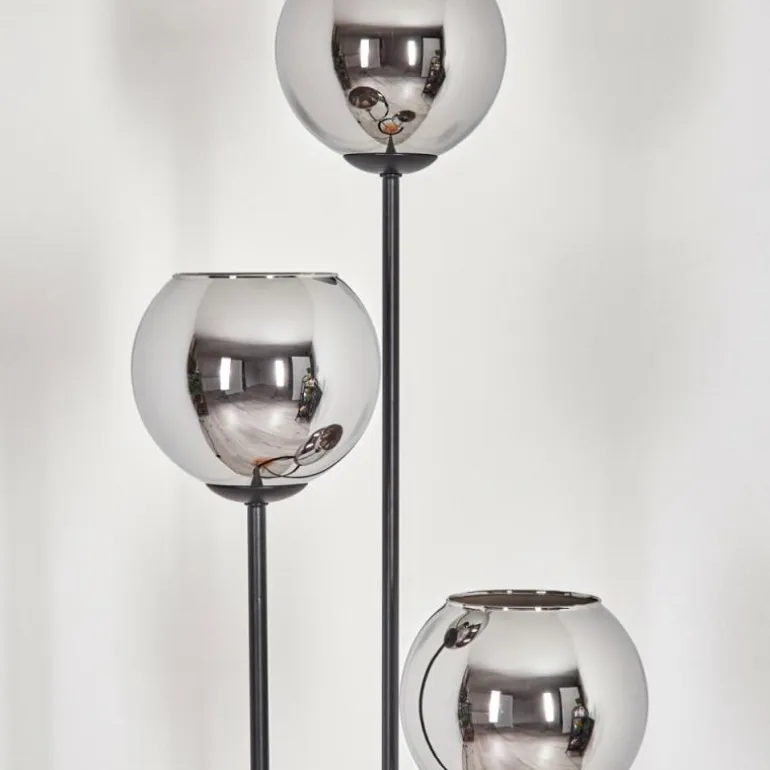 Koyoto Lampadaire Bois clair, Noir, 3 lumières