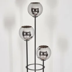 Koyoto Lampadaire Bois clair, Noir, 3 lumières