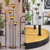 Koyoto Lampadaire Bois foncé, Noir, 4 lumières