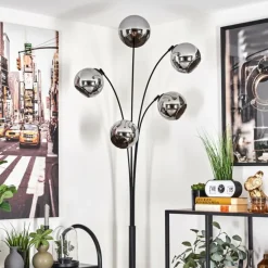 Koyoto Lampadaire Chrome, 5 lumières