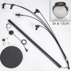 Koyoto Lampadaire Chrome, 5 lumières