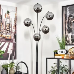 Koyoto Lampadaire Chrome, 5 lumières
