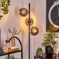 Koyoto Lampadaire Chrome, Fumé, 3 lumières